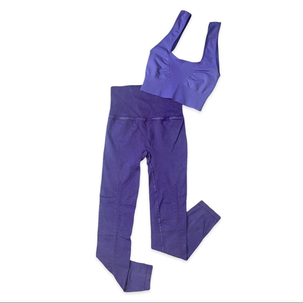 NEW Free People Movement Good Karma Leggings & Sports Bra in Purple_7